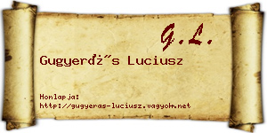 Gugyerás Luciusz névjegykártya